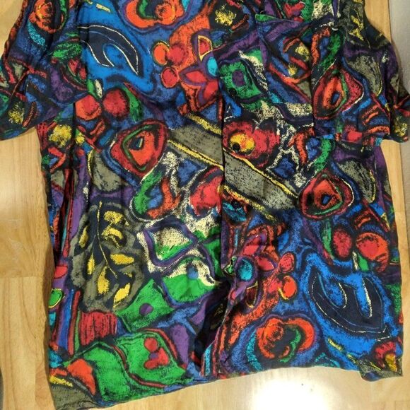 Vintage Islander Abstract Geometric Pattern Hawaiian Shirt - Picture 3 of 6